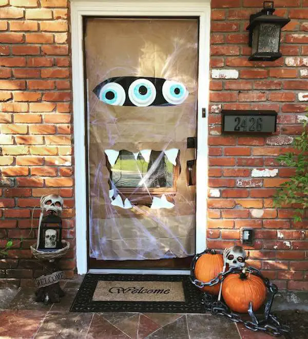 How To Make A Halloween Paper Bag Door Monster - HomeJelly