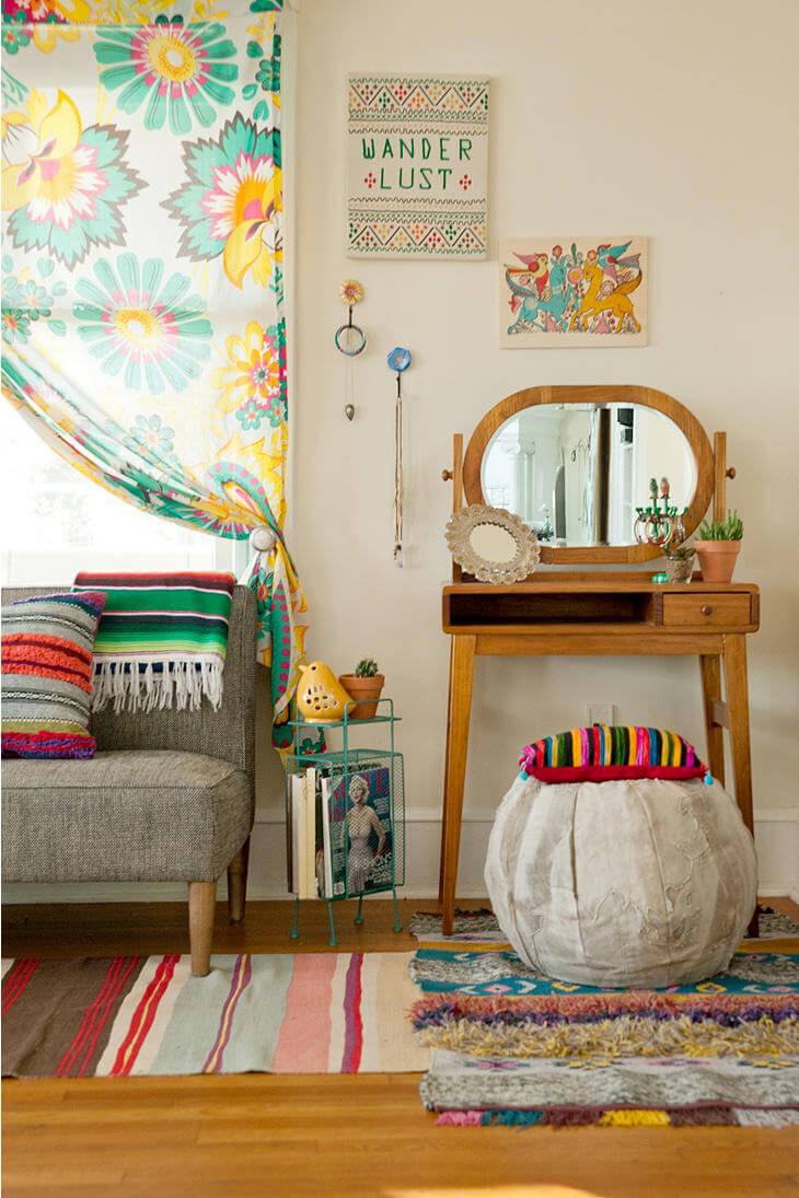 Room of the Day: Vintage Bohemian Boasts Pattern On Pattern : HomeJelly