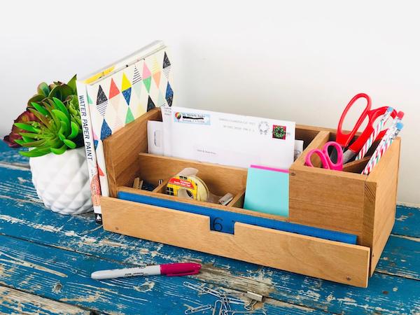 DIY a Simple Desk Organizer for All Your Stuff - HomeJelly